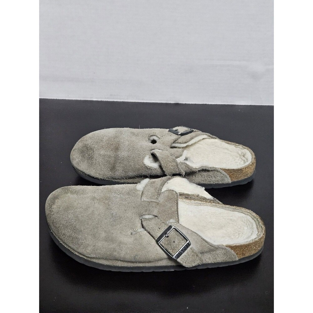 Eu 39 Sz 8 - Birkenstock Boston Shearling Suede Gray